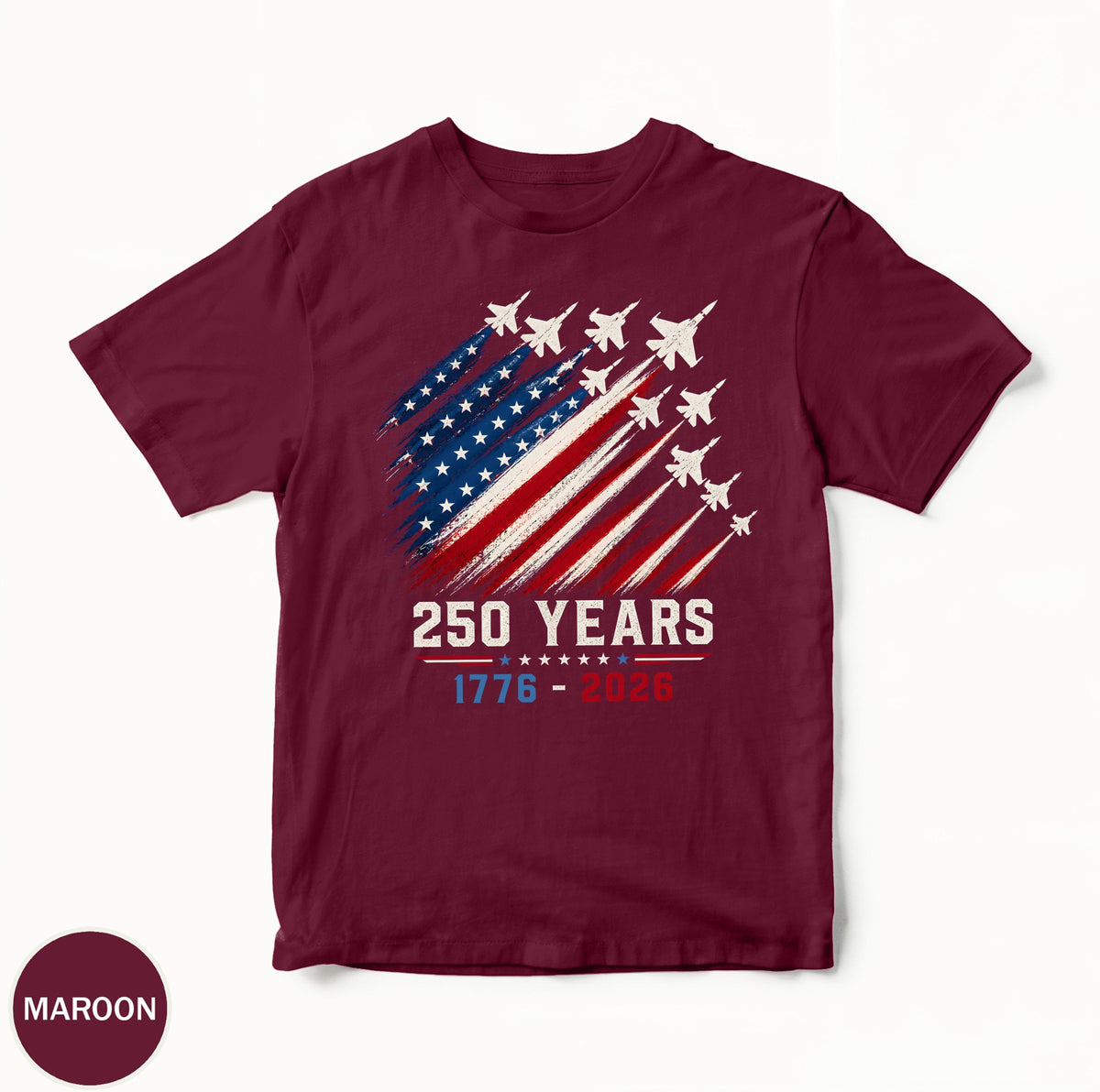 Usa 250th Anniversary Shirt 1776 2026 250 Years Tee Patriotic Jet Fighter Shirt 4th Of July Tee American Flag Freedom Tshirt 1781683877236.jpg