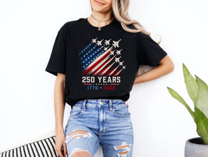 Usa 250th Anniversary Shirt 1776 2026 250 Years Tee Patriotic Jet Fighter Shirt 4th Of July Tee American Flag Freedom Tshirt 1781683878043.jpg