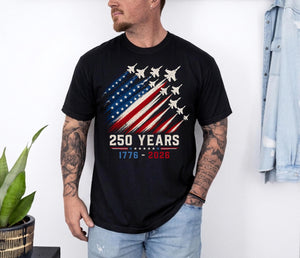 Usa 250th Anniversary Shirt 1776 2026 250 Years Tee Patriotic Jet Fighter Shirt 4th Of July Tee American Flag Freedom Tshirt 1781683878182.jpg