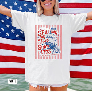 Striped Spilling The Tea Since 1773 Shirt Funny 4th Of July Tee Preppy Patriotic Usa Shirt 4th Of July Party Tshirt 250th Anniversary 1781684862936.jpg