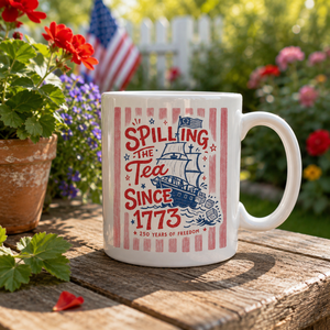 Spilling The Tea Since 1773 Mug America 250th Anniversary Commemorative Mug Usa 250 Vintage America Funny 4th Of July Mug Patriotic Gift 1781687737367.png