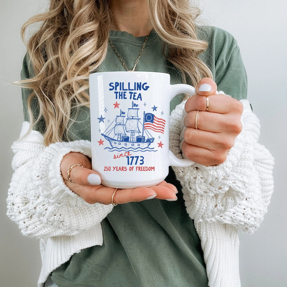 Funny 4th Of July Mug Spilling The Tea Since 1773 Cup 250th Anniversary Usa Coffee Cup Patriotic Gift Red White And Blue Usa Flag Mug 1781689118108.png