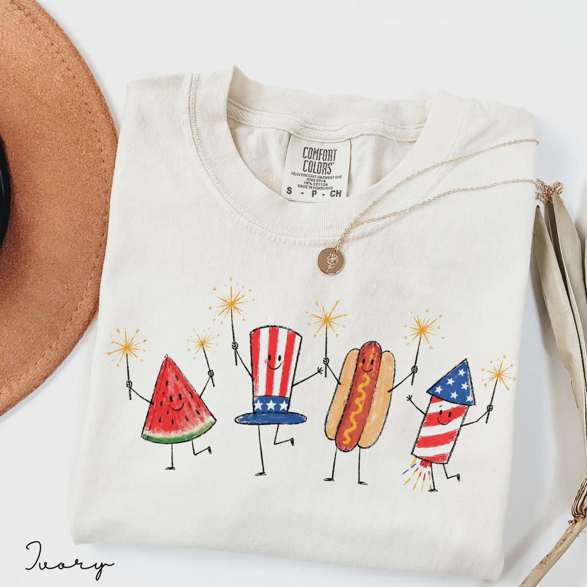 Comfort Colors Patriotic Doodle Cute Fourth Of July Shirt Watermelon Hotdog Firework Shirt Retro American Shirt Funny Sumer 250th Shirt 1781747688193.jpg