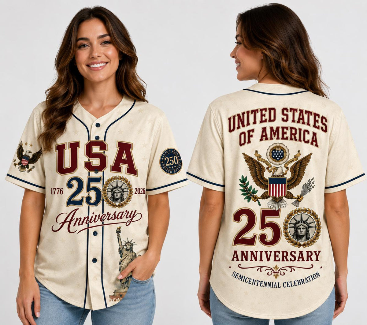 Usa 250th Anniversary Baseball Jersey America Semiquincentennial Shirt 1776 2026 Patriotic Jersey Statue Of Liberty 4th Of July Gift 1781754965163.jpg