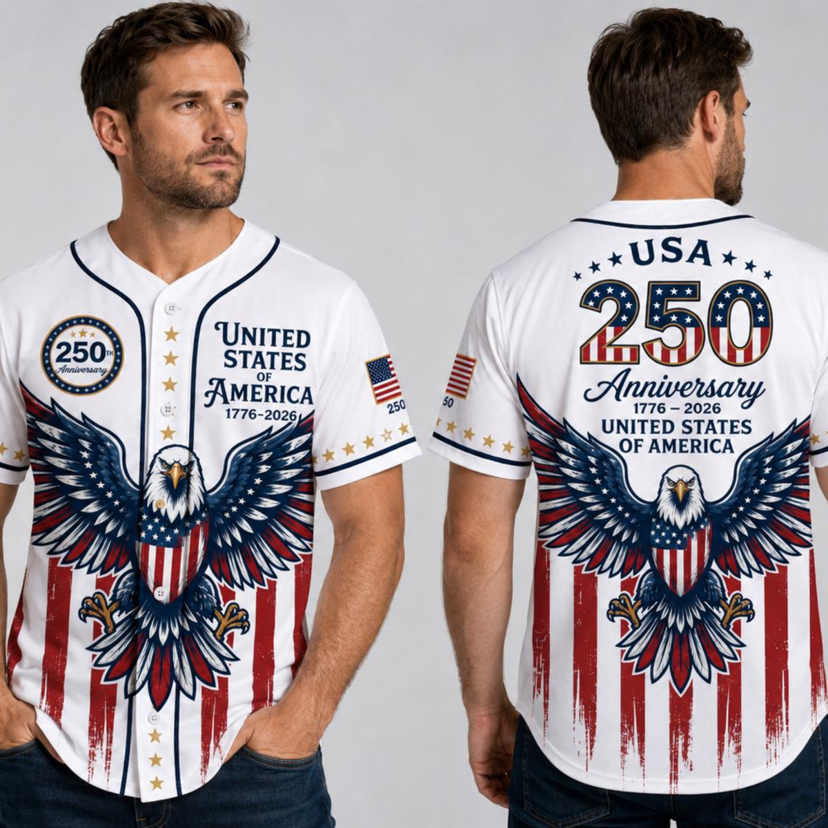 United States Of America 250th Anniversary Jersey Usa Eagle Baseball Shirt 1776 2026 White Patriotic Men Gift 4th Of July 2026 Tee 1781856826456.png