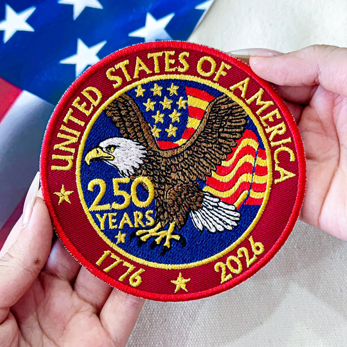 Usa 250th Anniversary Embroidered Patch  Iron On Or Sew On 1781930838416.png