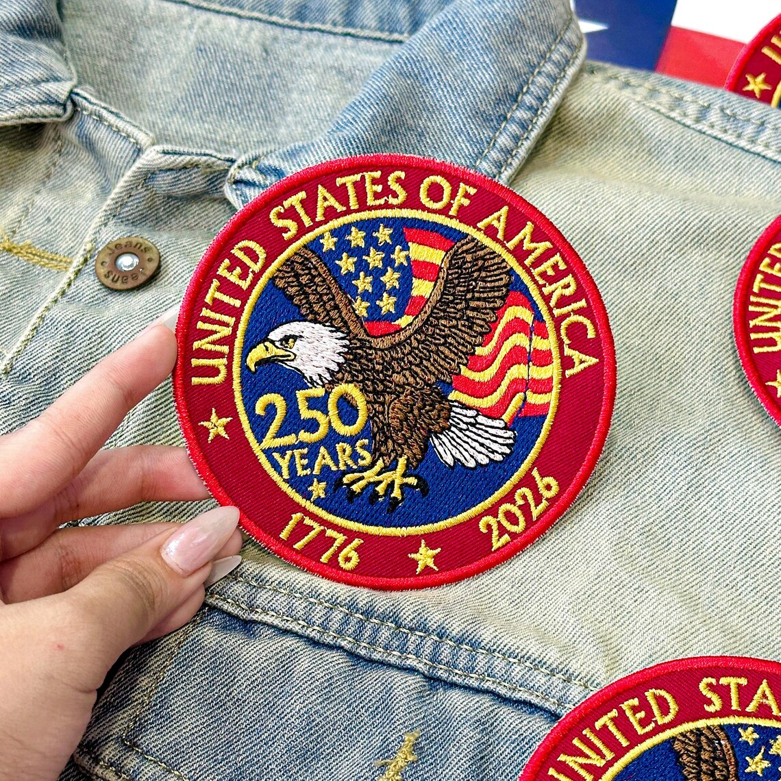 Usa 250th Anniversary Embroidered Patch  Iron On Or Sew On 1781930838615.png