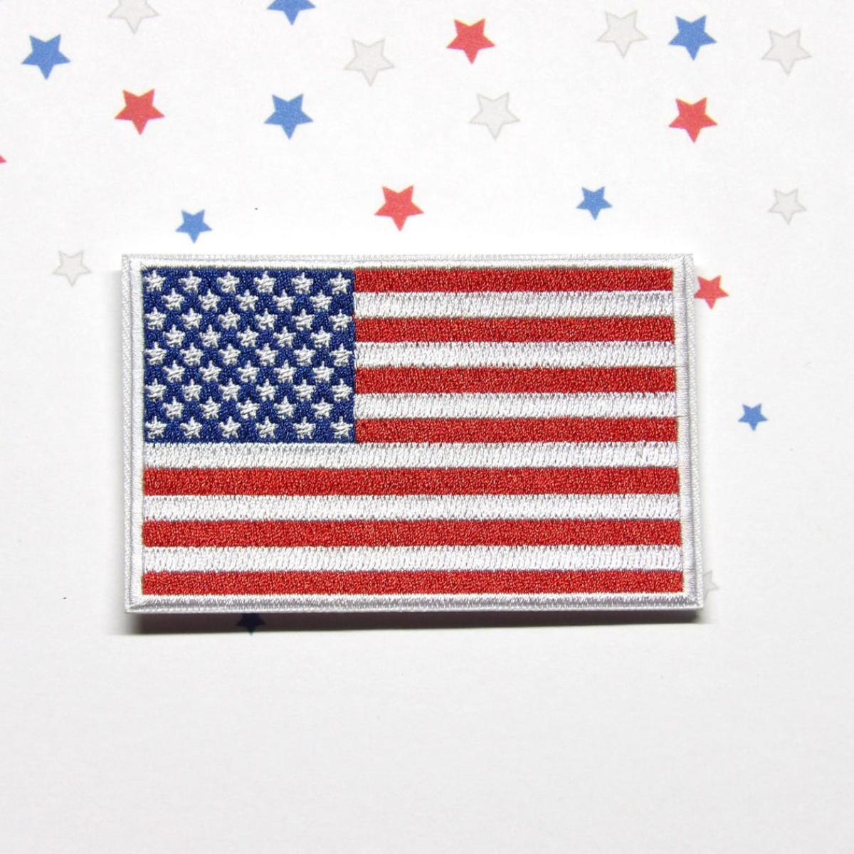 American Flag Patch Iron On White Patriotic Red White Blue   Veteran Made Sew Or Iron On Usa Tactical Uniform Badge 1781931291902.png