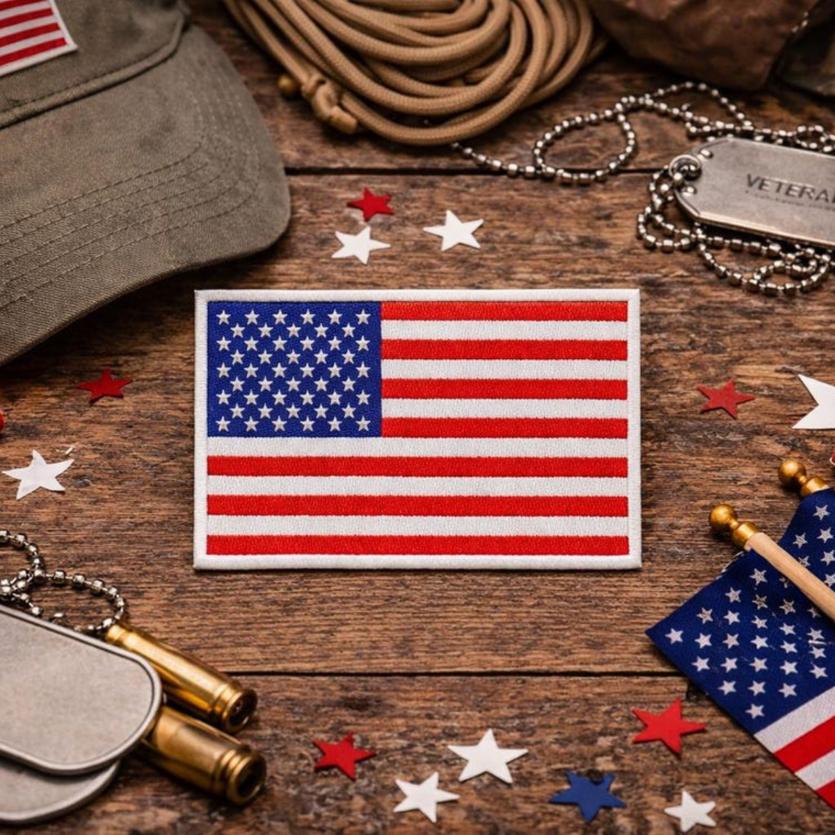 American Flag Patch Iron On White Patriotic Red White Blue   Veteran Made Sew Or Iron On Usa Tactical Uniform Badge 1781931292828.png