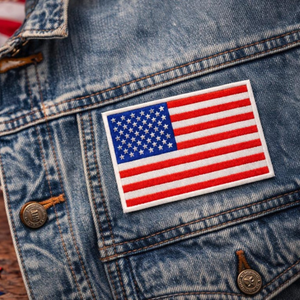 American Flag Patch Iron On White Patriotic Red White Blue   Veteran Made Sew Or Iron On Usa Tactical Uniform Badge 1781931293033.png