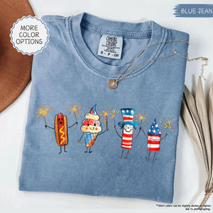Comfort Colors Patriotic Doodle Shirt Watermelon Hot Dog Firework Shirt Funny Fourth Of July Tee Sumer 250th Gift American Party Shirt 1782097163380.jpg
