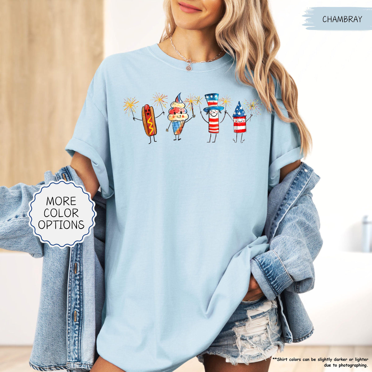 Comfort Colors Patriotic Doodle Shirt Watermelon Hot Dog Firework Shirt Funny Fourth Of July Tee Sumer 250th Gift American Party Shirt 1782097163478.jpg