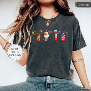 Comfort Colors Patriotic Doodle Shirt Watermelon Hot Dog Firework Shirt Funny Fourth Of July Tee Sumer 250th Gift American Party Shirt 1782097163998.jpg