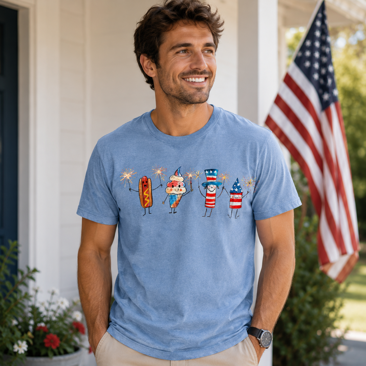Comfort Colors Patriotic Doodle Shirt Watermelon Hot Dog Firework Shirt Funny Fourth Of July Tee Sumer 250th Gift American Party Shirt 1782097164794.png