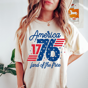 1776 America Shirt Land Of The Free Usa T Shirt Patriotic Graphic Tee 4th Of July Shirt Retro Independence Day Shirt Womenretro Usa Tee 1782115506957.png