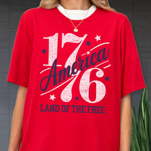 Land Of The Free Shirt 1776 America Tee Patriotic Shirt Usa Independence Day Tee Fourth Of July Shirt Graphic Tee Women 1776 1782116565894.jpg