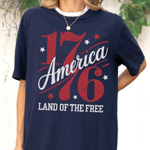 Land Of The Free Shirt 1776 America Tee Patriotic Shirt Usa Independence Day Tee Fourth Of July Shirt Graphic Tee Women 1776 1782116565992.jpg