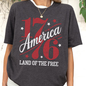 Land Of The Free Shirt 1776 America Tee Patriotic Shirt Usa Independence Day Tee Fourth Of July Shirt Graphic Tee Women 1776 1782116566129.jpg