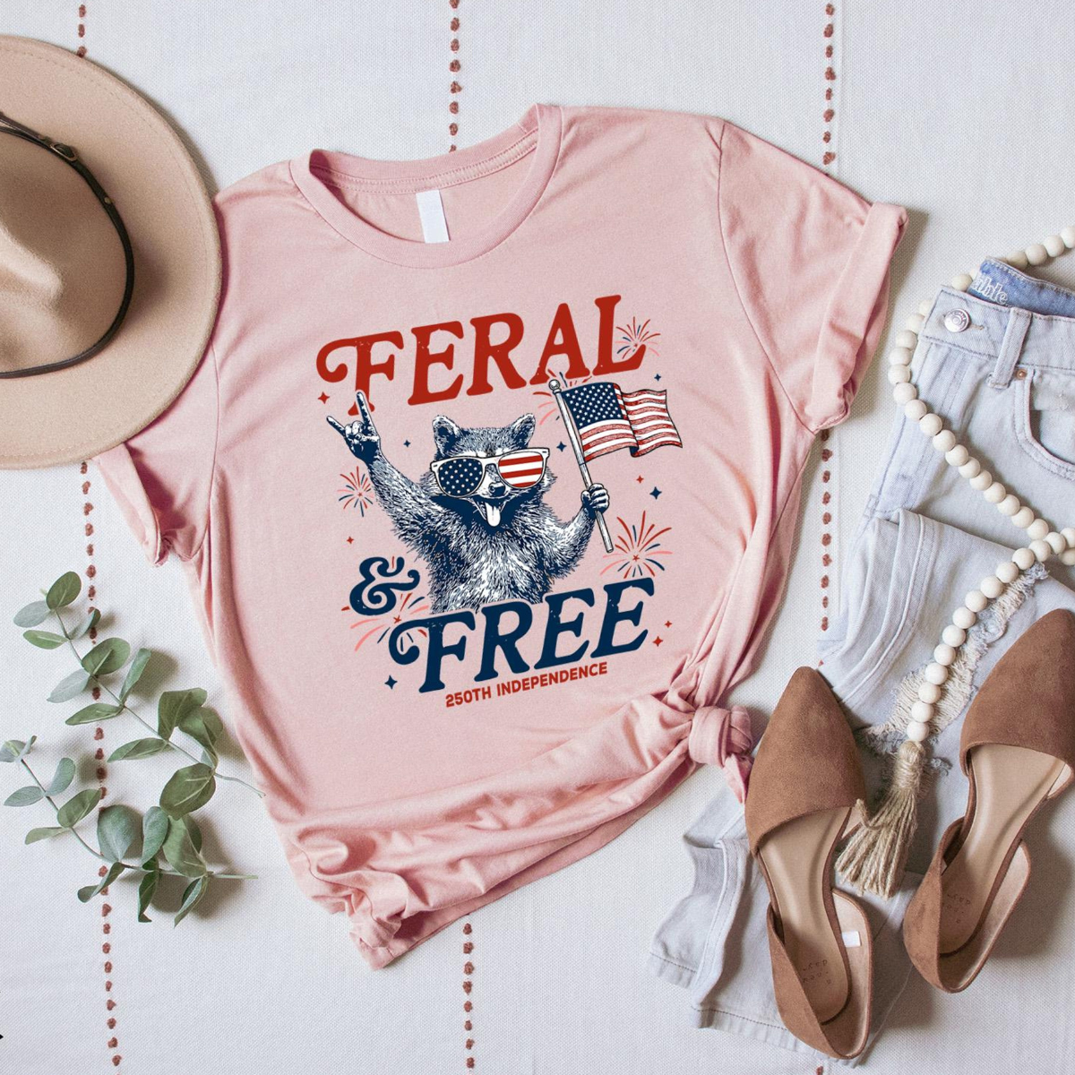 Feral And Free Raccoon T Shirt 4th Of July Independence Day Gift 1782179798163.png