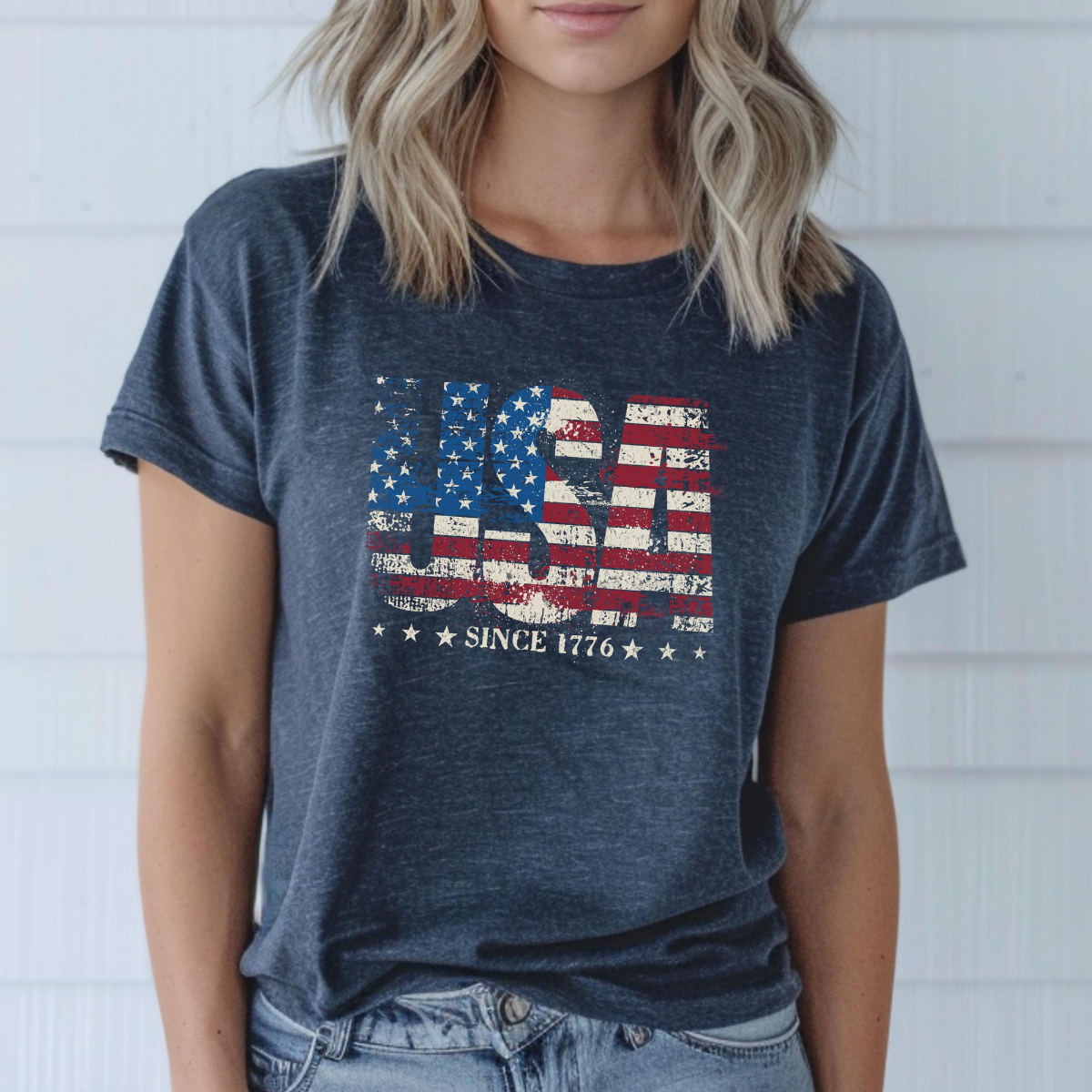 Usa Since 1776 Tee Retro American Flag Patriotic T Shirt 1782186554009.png