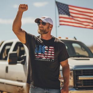 Usa Since 1776 Tee Retro American Flag Patriotic T Shirt 1782186554014.png