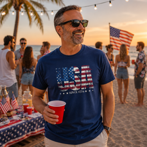 Usa Since 1776 Tee Retro American Flag Patriotic T Shirt 1782186554245.png