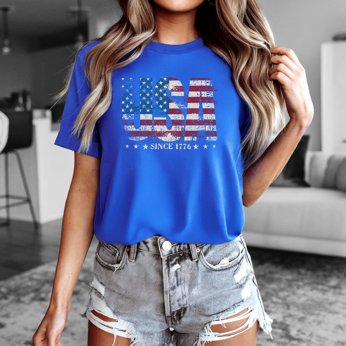 Usa Since 1776 Tee Retro American Flag Patriotic T Shirt 1782186554344.png