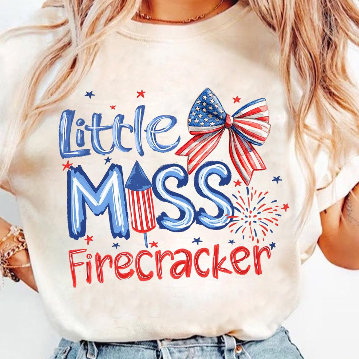 Little Miss Firecracker 4th July Tshirt Little Mister Firecracker American Girl Shirt 1782187441941.jpg