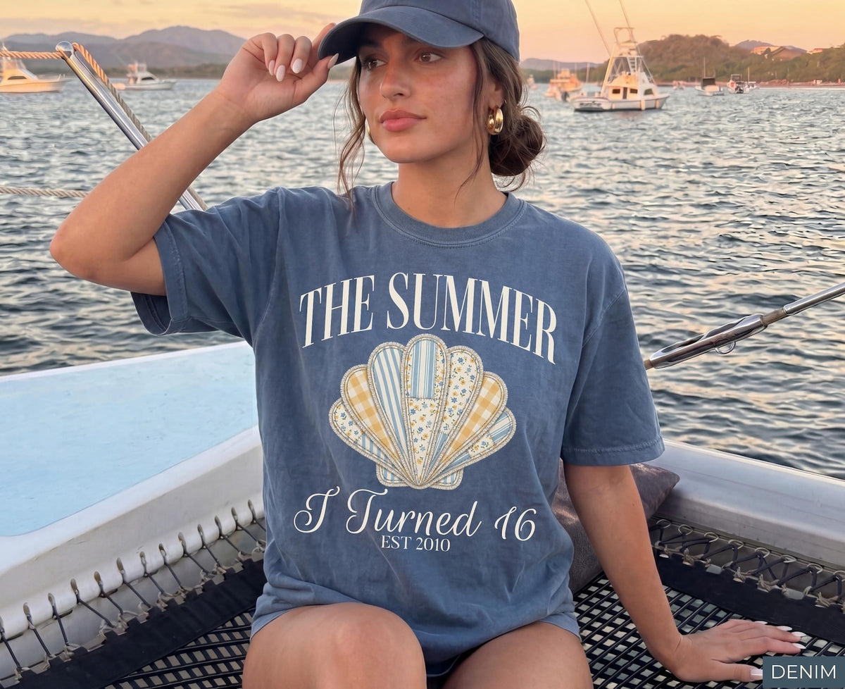 The Summer I Turned 16 Shirt 16th Birthday Shirt Faux Patchwork Beach Birthday Shirt 16th Birthday Gift For Girl 1782187888675.jpg