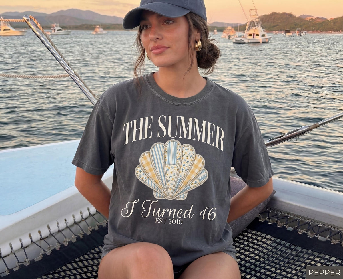 The Summer I Turned 16 Shirt 16th Birthday Shirt Faux Patchwork Beach Birthday Shirt 16th Birthday Gift For Girl 1782187888955.jpg