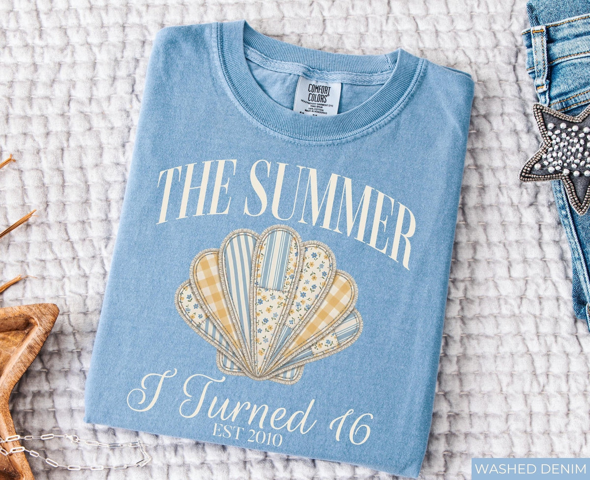 The Summer I Turned 16 Shirt 16th Birthday Shirt Faux Patchwork Beach Birthday Shirt 16th Birthday Gift For Girl 1782187889456.jpg