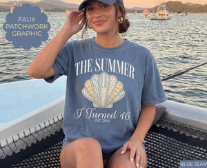The Summer I Turned 16 Shirt 16th Birthday Shirt Faux Patchwork Beach Birthday Shirt 16th Birthday Gift For Girl 1782187889464.jpg