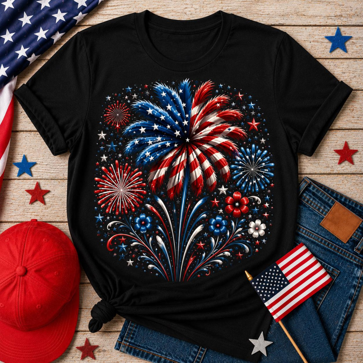 4th Of July Shirt Fireworks Usa Tee Patriotic Shirt American Flag Shirt Independence Day Tee Red White Blue Shirt Freedom Tee 1782189302625.jpg