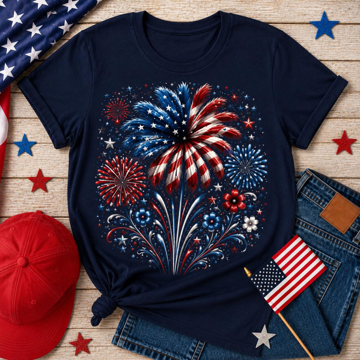4th Of July Shirt Fireworks Usa Tee Patriotic Shirt American Flag Shirt Independence Day Tee Red White Blue Shirt Freedom Tee 1782189302667.jpg