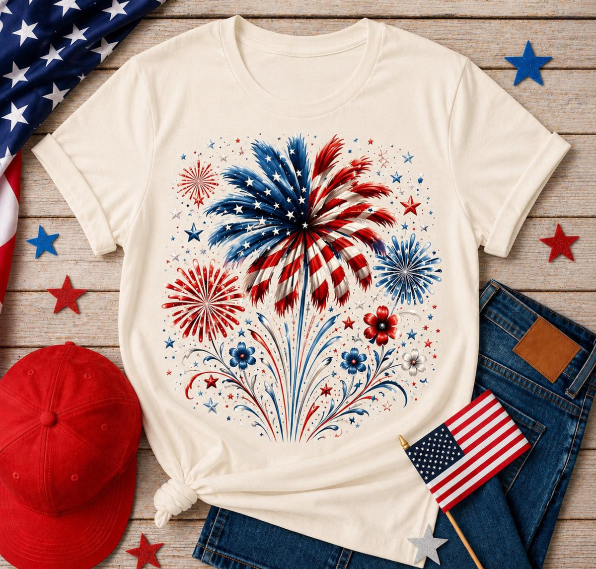 4th Of July Shirt Fireworks Usa Tee Patriotic Shirt American Flag Shirt Independence Day Tee Red White Blue Shirt Freedom Tee 1782189302723.jpg