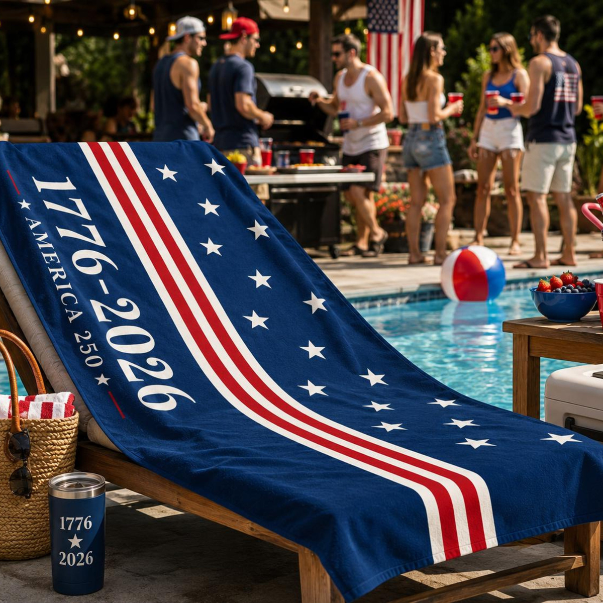 America 250 Beach Towel 1776 2026 Patriotic Pool Towel Oversized Summer Towel Fourth Of July Gift Usa Pride 1782200122569.png