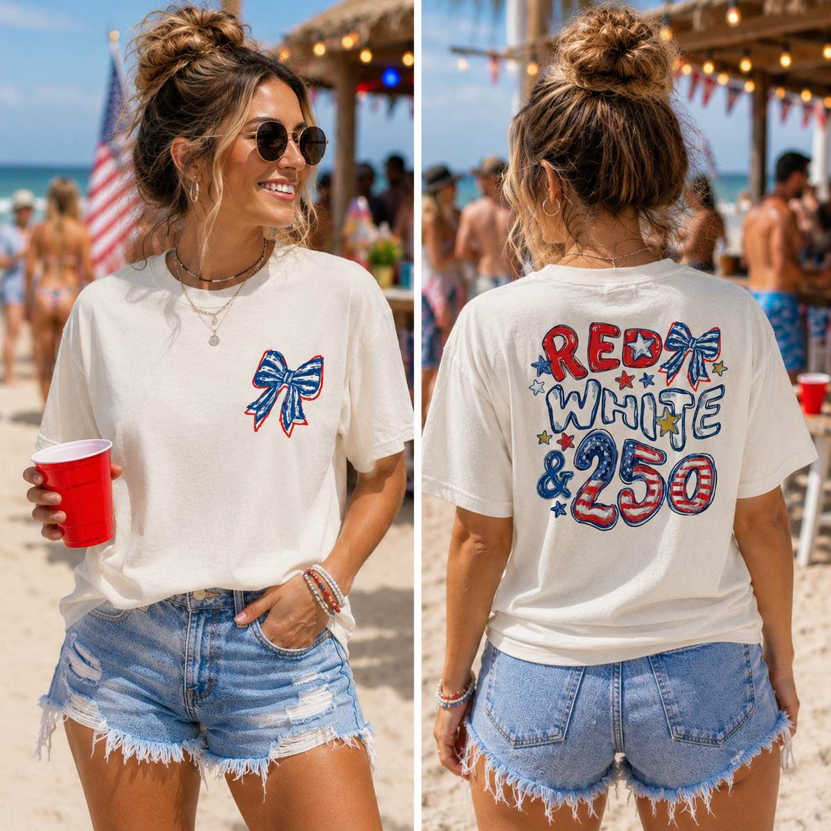 Red White And 250 Shirt Coquette 4th Of July Tee  America 250th Anniversary Comfort Colors  Patriotic Bow Front Back Usa Holiday Gift Top 1782201540248.png