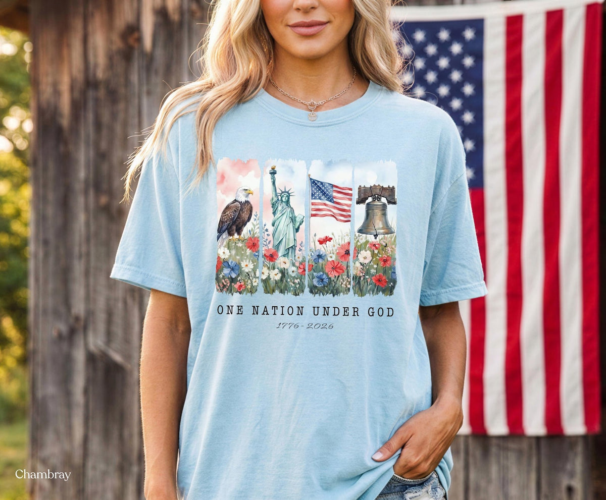 One Nation Under God Shirt America 250th Anniversary Patriotic Christian Fourth Of July Tee 1782201740164.jpg
