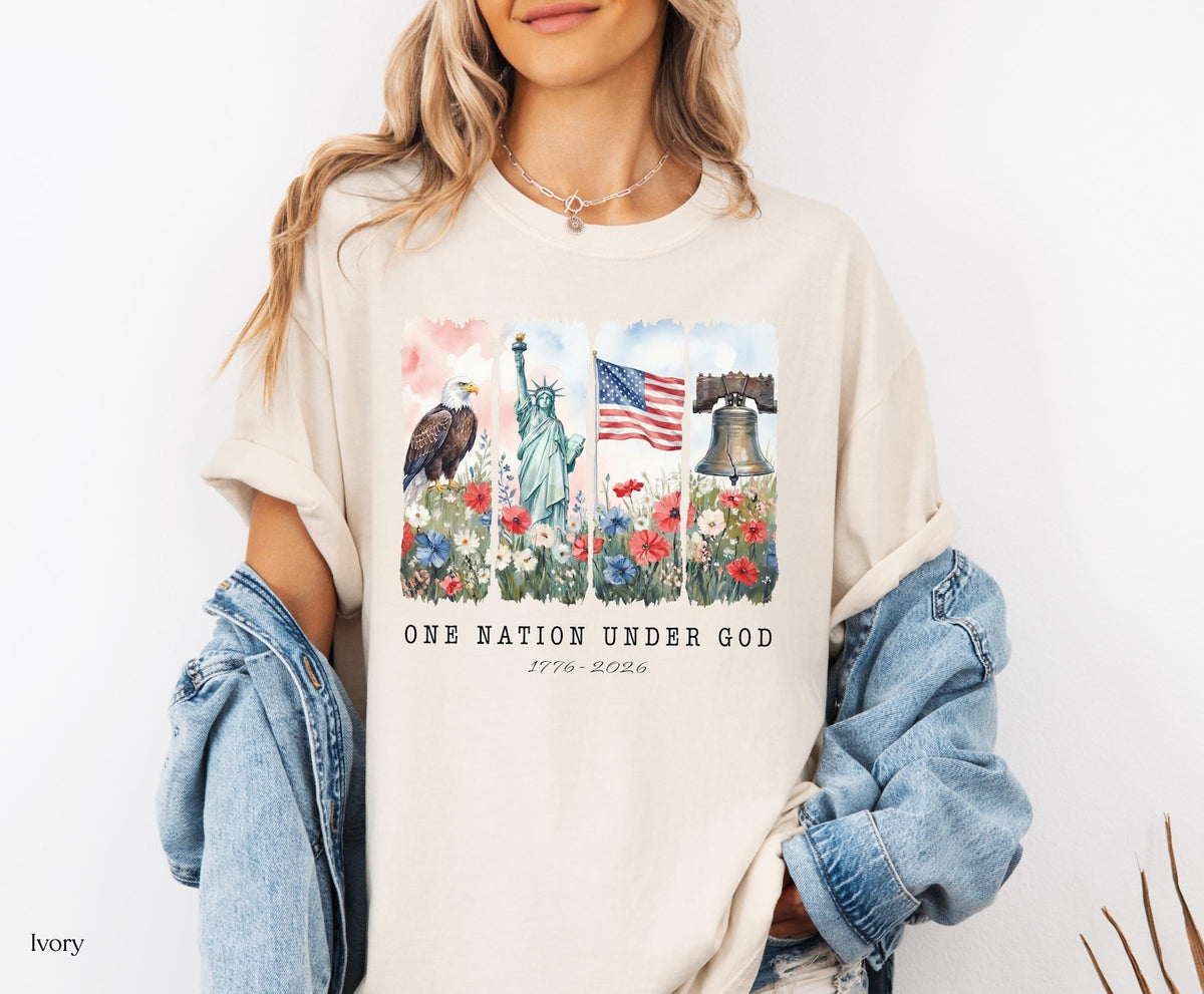 One Nation Under God Shirt America 250th Anniversary Patriotic Christian Fourth Of July Tee 1782201740358.jpg
