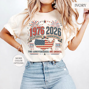 1976 Bicentennial Vs 2026 Semiquincentennial Tee 1776 2026 Usa 250th Anniversary Group Shirt 1976 Birthday Gift Patriotic July 4 Outfit 1782201988299.jpg