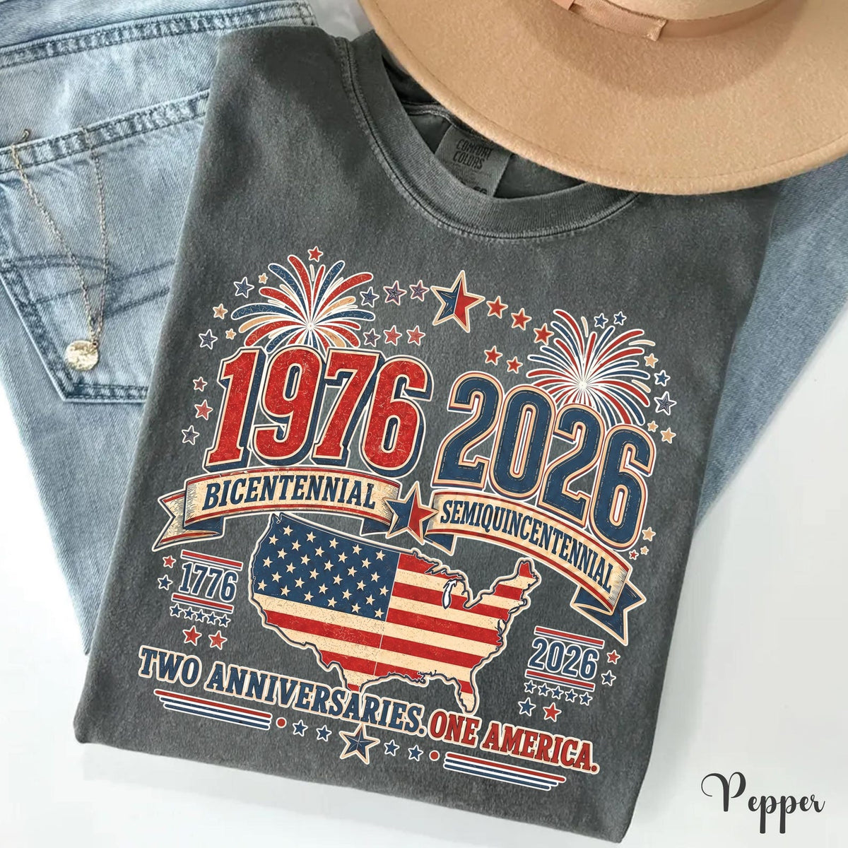 1976 Bicentennial Vs 2026 Semiquincentennial Tee 1776 2026 Usa 250th Anniversary Group Shirt 1976 Birthday Gift Patriotic July 4 Outfit 1782201988439.jpg