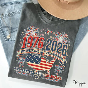1976 Bicentennial Vs 2026 Semiquincentennial Tee 1776 2026 Usa 250th Anniversary Group Shirt 1976 Birthday Gift Patriotic July 4 Outfit 1782201988439.jpg