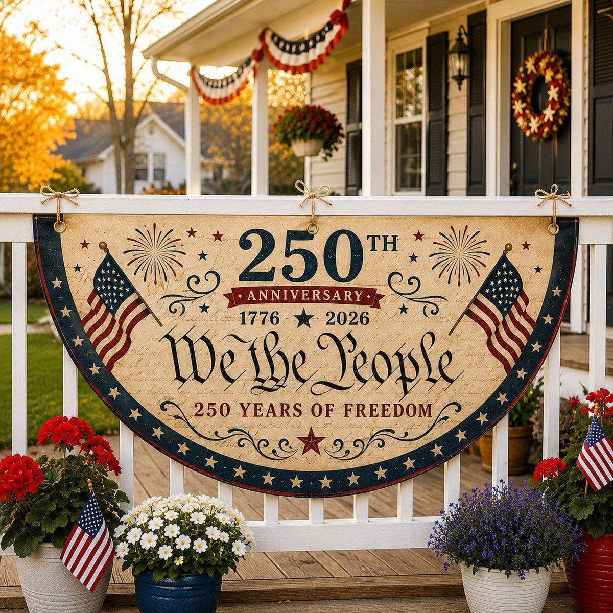 Usa 250th Anniversary Patriotic Bunting Banner We The People Semicircular Flag 1776 2026 Patriotic Fence Flag Semiquincentennial Decor 1782204914100.jpg