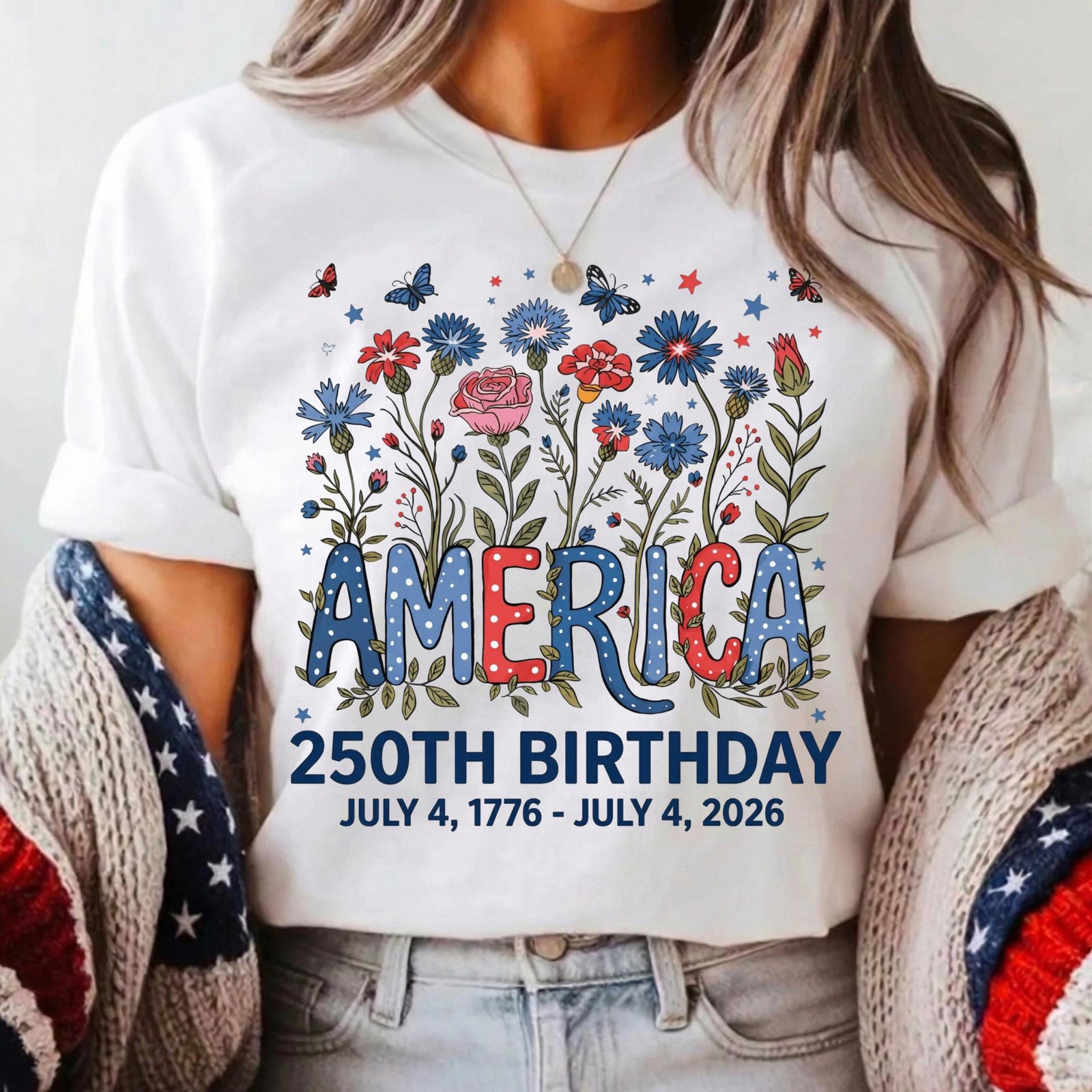 Flower Usa Shirt 250th Anniversary Shirt 4th Of July Gift Independence Day T Shirt Patriotic Usa Shirt America Floral Birthday Tee 1782267987212.jpg