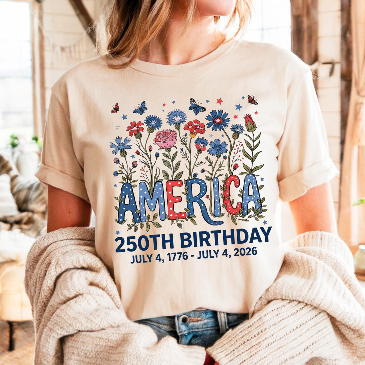 Flower Usa Shirt 250th Anniversary Shirt 4th Of July Gift Independence Day T Shirt Patriotic Usa Shirt America Floral Birthday Tee 1782267987233.jpg