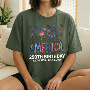 Flower Usa Shirt 250th Anniversary Shirt 4th Of July Gift Independence Day T Shirt Patriotic Usa Shirt America Floral Birthday Tee 1782267987351.jpg