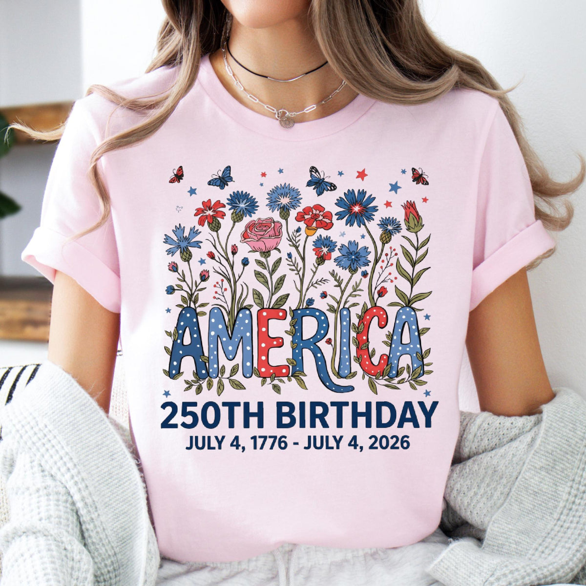 Flower Usa Shirt 250th Anniversary Shirt 4th Of July Gift Independence Day T Shirt Patriotic Usa Shirt America Floral Birthday Tee 1782267987396.jpg