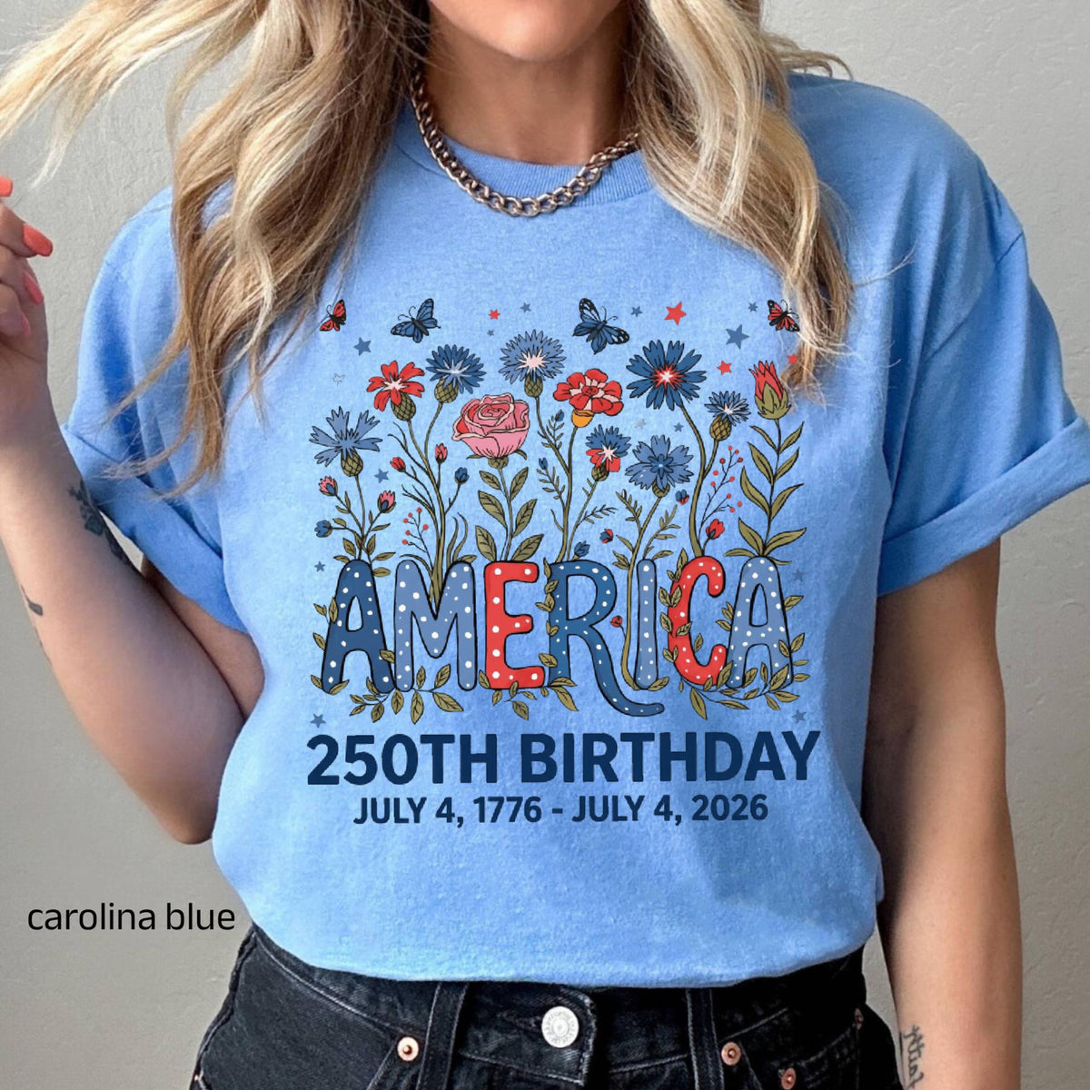 Flower Usa Shirt 250th Anniversary Shirt 4th Of July Gift Independence Day T Shirt Patriotic Usa Shirt America Floral Birthday Tee 1782267987472.jpg