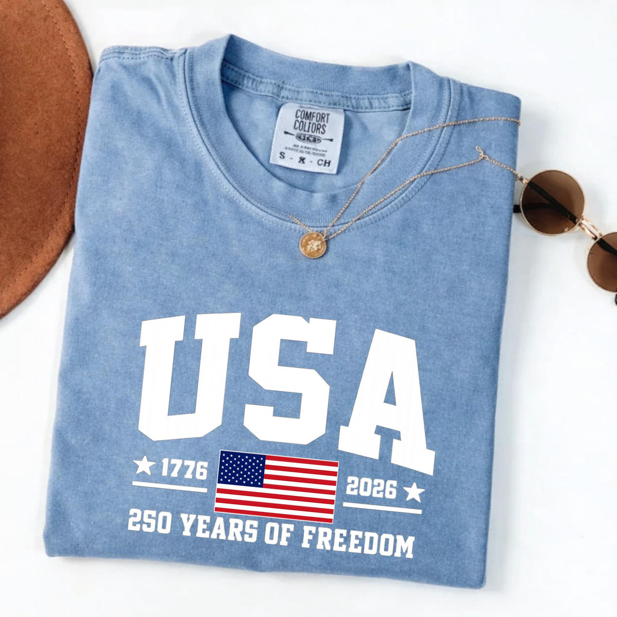 Comfort Colors Patriotic Usa Shirt 250 Years Of Freedom Tee 250th Anniversary Usa Shirt 1776 2026 American Flag Tee 1782268611149.jpg