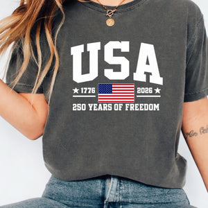 Comfort Colors Patriotic Usa Shirt 250 Years Of Freedom Tee 250th Anniversary Usa Shirt 1776 2026 American Flag Tee 1782268611262.jpg